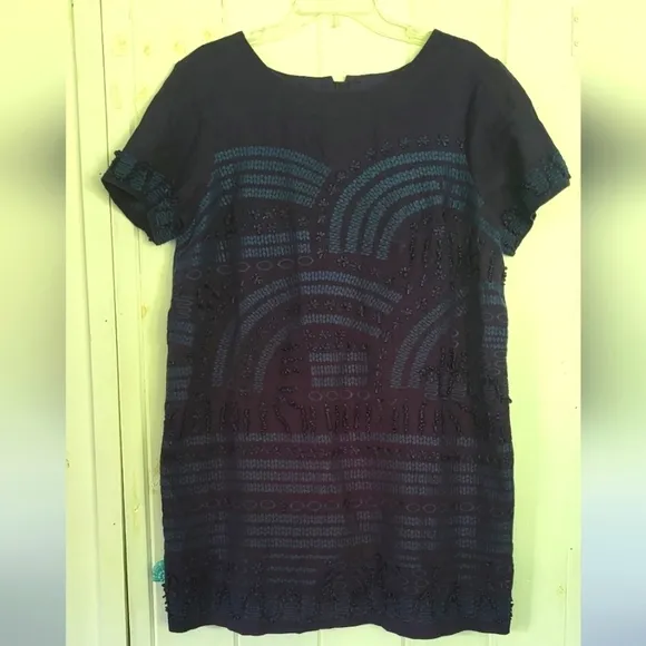 Anthropologie Rae Embroidered Shift Dress Size 14P