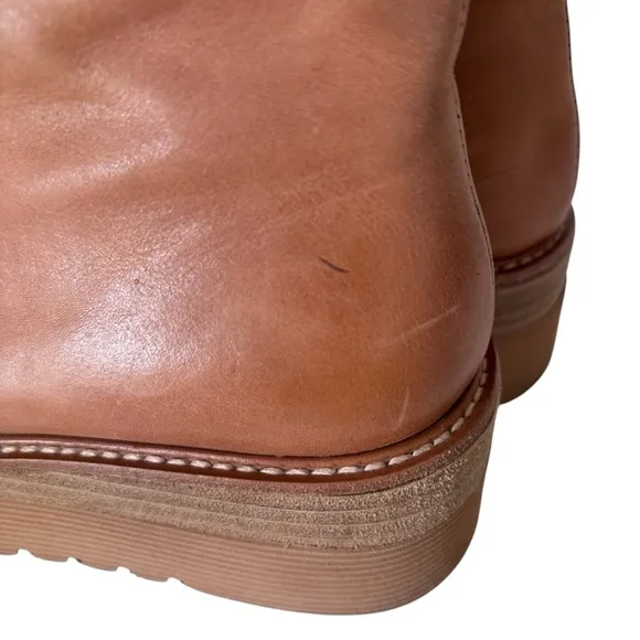 Anthropologie Silent D Udana Lace Up Tan Leather Boots Sz 38