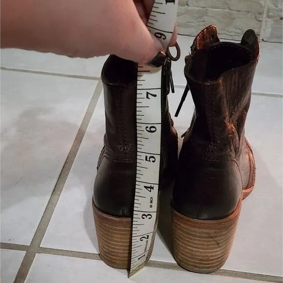 Anthropologie x KDB Kelsi Dagger Brooklyn Goodwin Lace Up Granny Burgundy boots