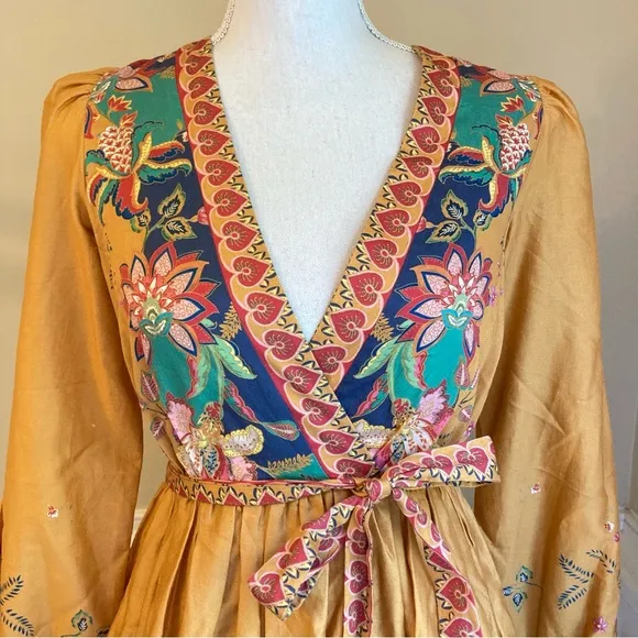 ANTONIO MELANI Emma Floral Faux Wrap Dress NWT