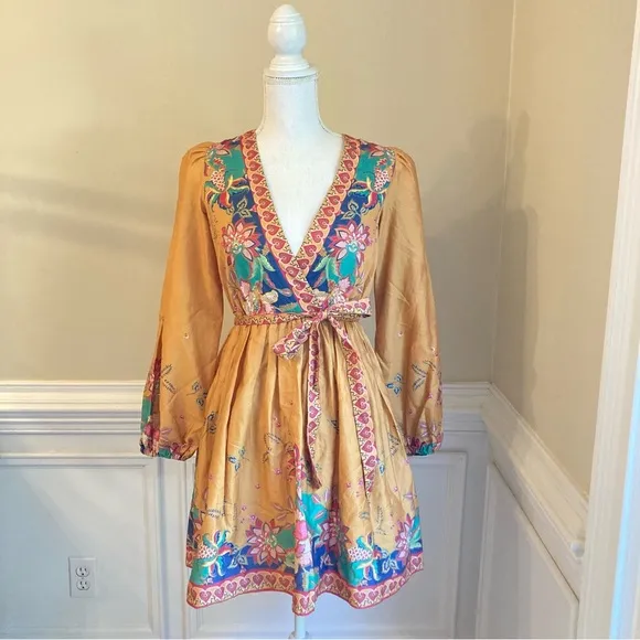 ANTONIO MELANI Emma Floral Faux Wrap Dress NWT