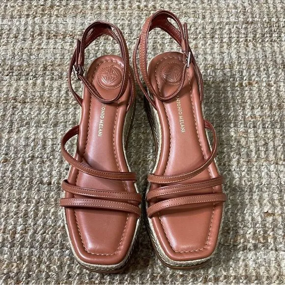 Antonio Melani Hazelle Strappy Wedges Espadrille Sandals Size 8.5