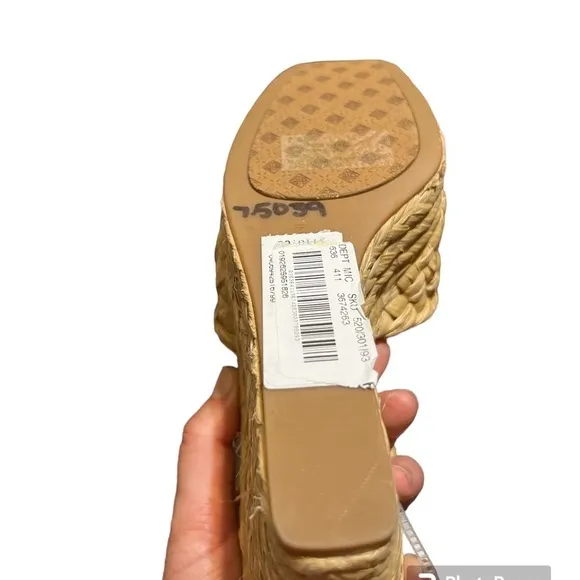 Antonio Melani Magee Braided Raffia Wedges Sandal Open Toe NEW!