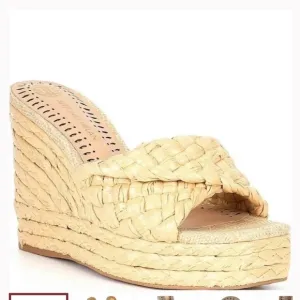 Antonio Melani Magee Braided Raffia Wedges Sandal Open Toe NEW!