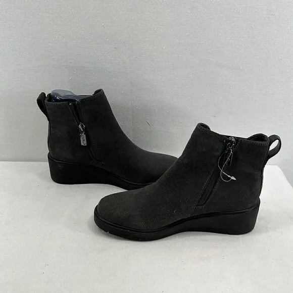 Aqua College Loretta Waterproof Booties- Dark Grey Suede- Size 5.5 M- NIB