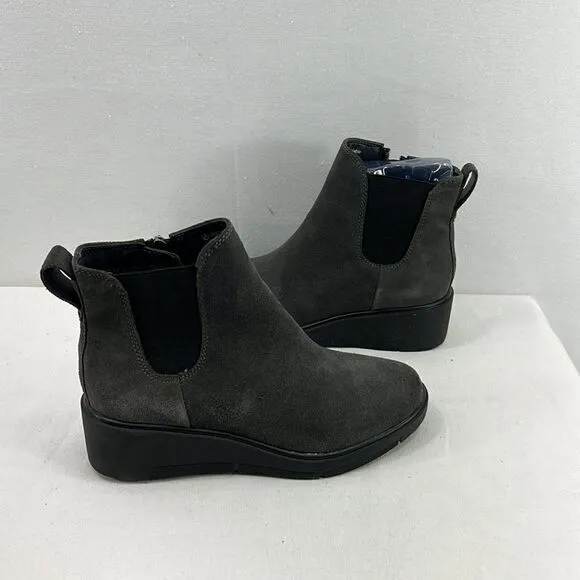 Aqua College Loretta Waterproof Booties- Dark Grey Suede- Size 5.5 M- NIB
