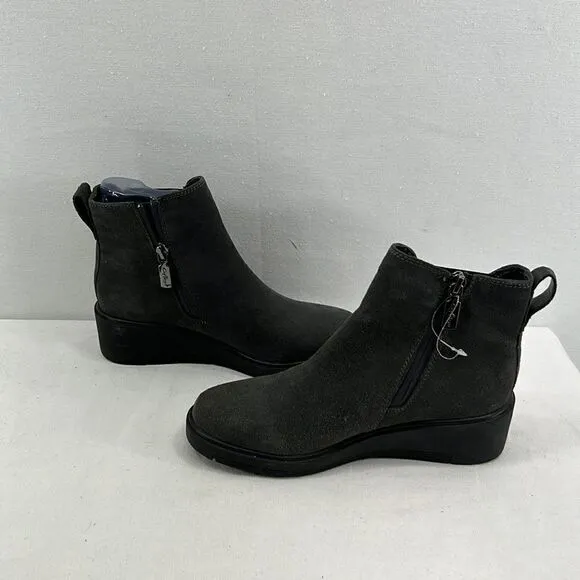Aqua College Loretta Waterproof Booties- Dark Grey Suede- Size 5.5 M- NIB
