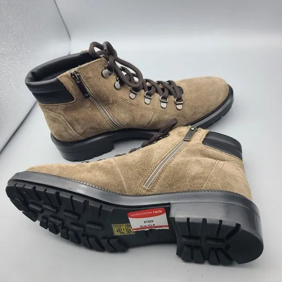 AQUATALIA Women hiker combat boots LIVIANA taupe waterproof suede sz 8.5  $495.