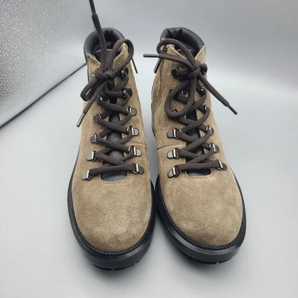 AQUATALIA Women hiker combat boots LIVIANA taupe waterproof suede sz 8.5  $495.