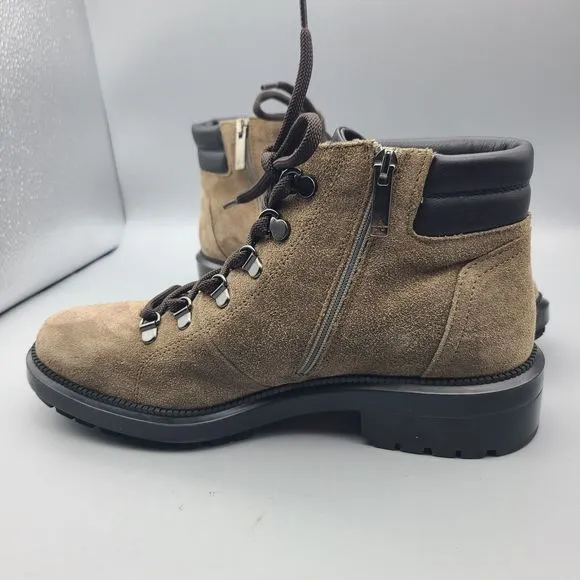 AQUATALIA Women hiker combat boots LIVIANA taupe waterproof suede sz 8.5  $495.