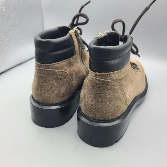 AQUATALIA Women hiker combat boots LIVIANA taupe waterproof suede sz 8.5  $495.