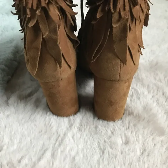 Aquazurra brown suede fringe boots