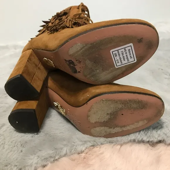 Aquazurra brown suede fringe boots