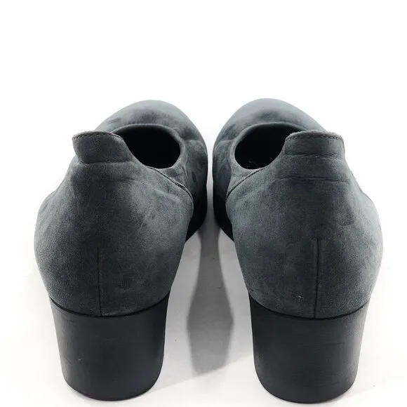 ARCHE Navy Nubuck Leather Platform Wedges