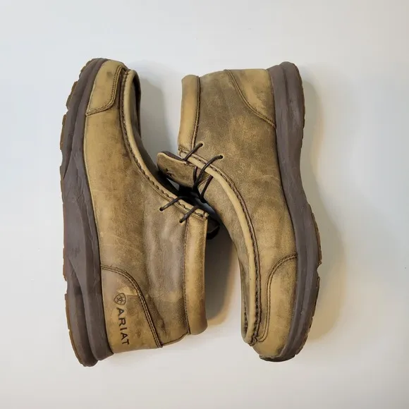 Ariat Chukka Driving Shoes 12D Moc Casual Leather Comfort Outdoors Rodeo Brown