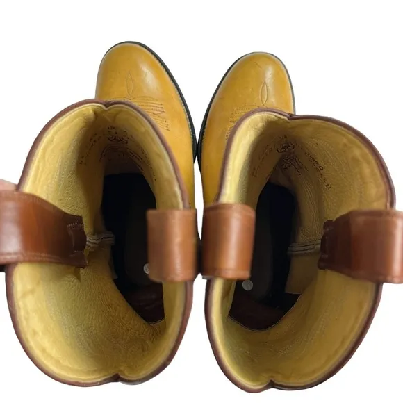 Ariat Cowboy Boots 38181 Brown Leather Two Tone Western Country Boots Men’s 7.5D