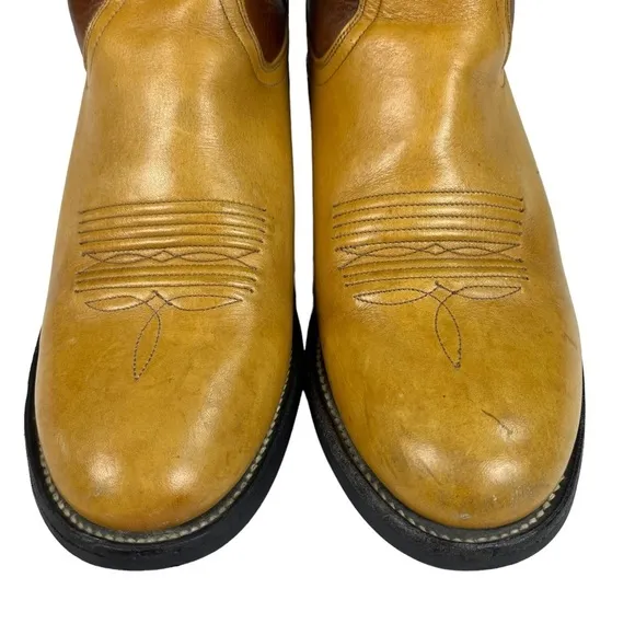 Ariat Cowboy Boots 38181 Brown Leather Two Tone Western Country Boots Men’s 7.5D