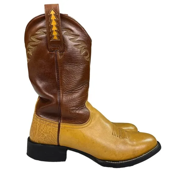 Ariat Cowboy Boots 38181 Brown Leather Two Tone Western Country Boots Men’s 7.5D