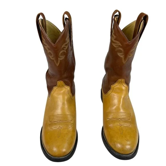 Ariat Cowboy Boots 38181 Brown Leather Two Tone Western Country Boots Men’s 7.5D