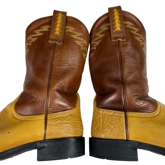 Ariat Cowboy Boots 38181 Brown Leather Two Tone Western Country Boots Men’s 7.5D