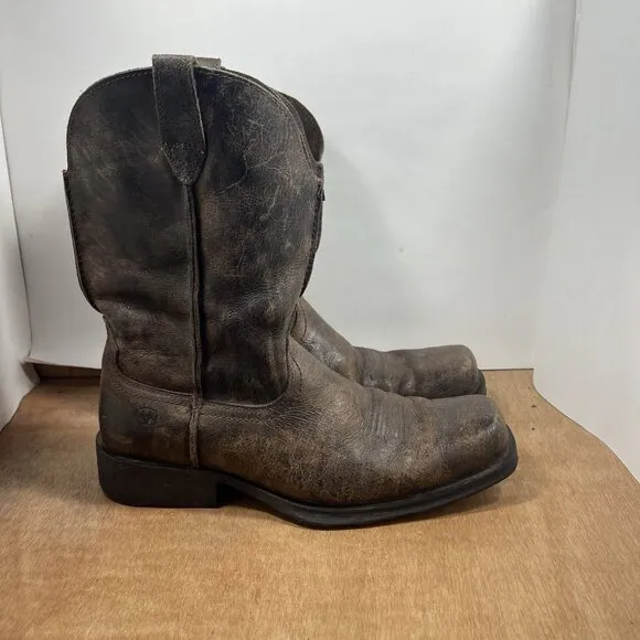 Ariat Mens Rambler Western Boot Size 12 D Antiqued Brow Leather Pull On 10025171
