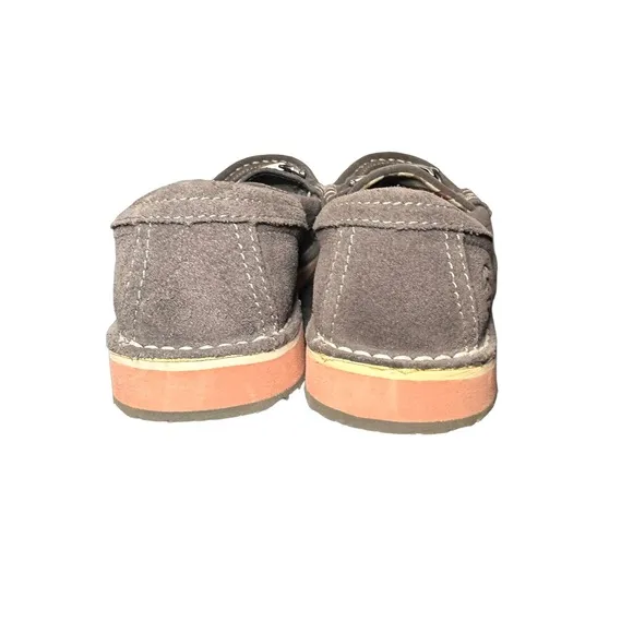 Ariat Womens Cruiser Grey Suede Moccasin Loafers Metal Horse Bit Detail 6.5 B