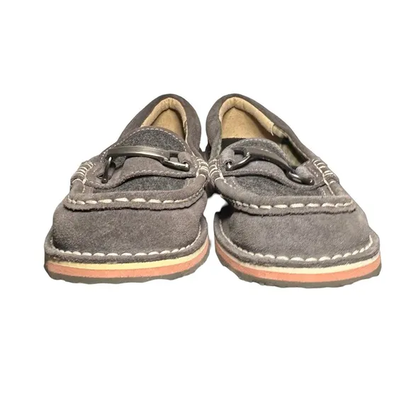 Ariat Womens Cruiser Grey Suede Moccasin Loafers Metal Horse Bit Detail 6.5 B