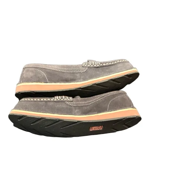 Ariat Womens Cruiser Grey Suede Moccasin Loafers Metal Horse Bit Detail 6.5 B