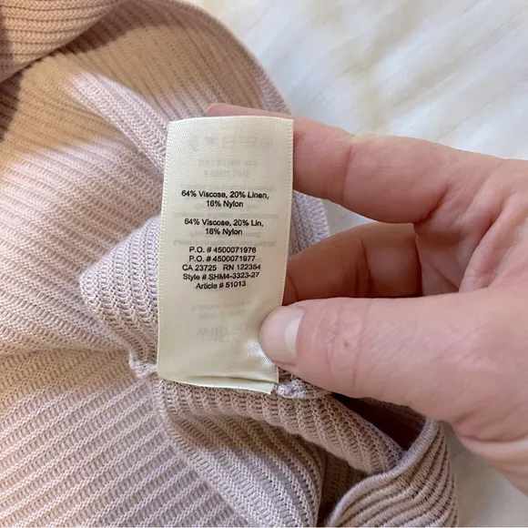Aritzia Wilfred Blanchard Linen Blend Ribbed Sweater Pink size XSmall