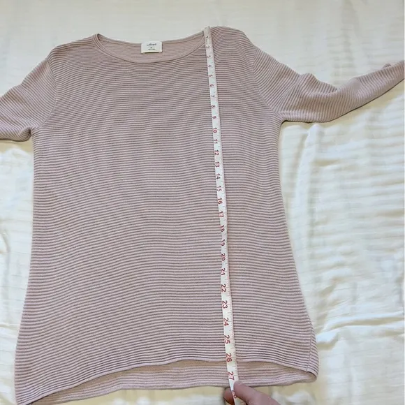 Aritzia Wilfred Blanchard Linen Blend Ribbed Sweater Pink size XSmall