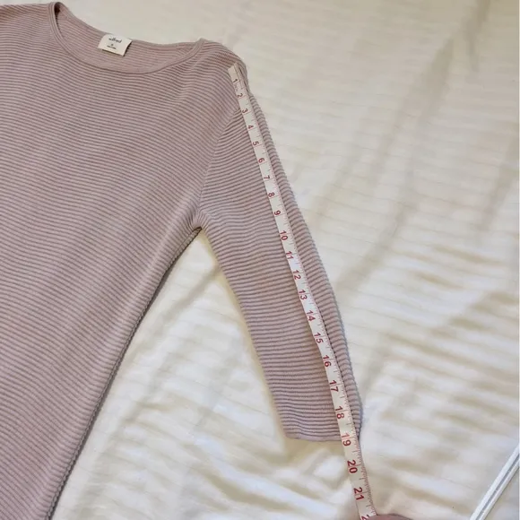 Aritzia Wilfred Blanchard Linen Blend Ribbed Sweater Pink size XSmall