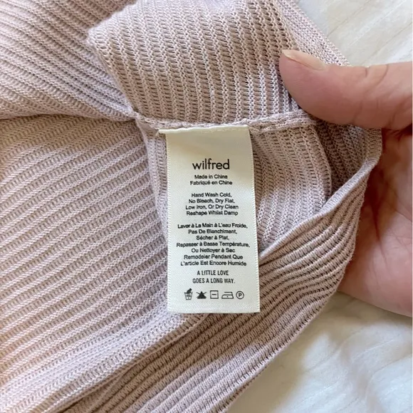 Aritzia Wilfred Blanchard Linen Blend Ribbed Sweater Pink size XSmall