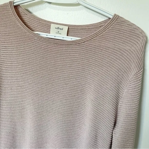 Aritzia Wilfred Blanchard Linen Blend Ribbed Sweater Pink size XSmall