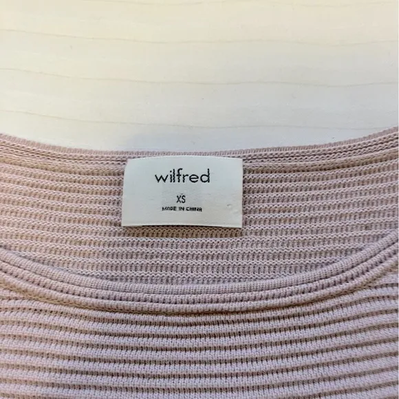 Aritzia Wilfred Blanchard Linen Blend Ribbed Sweater Pink size XSmall