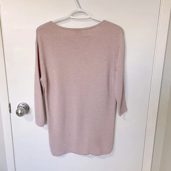 Aritzia Wilfred Blanchard Linen Blend Ribbed Sweater Pink size XSmall