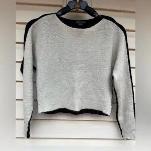 Armani exchange cream/black, long sleeved boat neck, 75% wool sweater, S/P