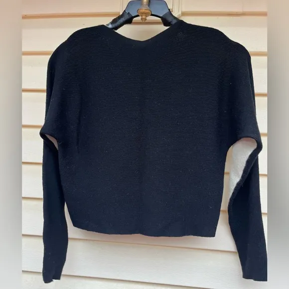 Armani exchange cream/black, long sleeved boat neck, 75% wool sweater, S/P