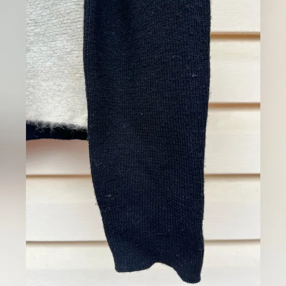 Armani exchange cream/black, long sleeved boat neck, 75% wool sweater, S/P