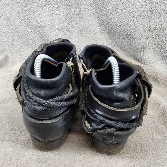 A.S. 98 Shoes Womens Size 9 Black Leather Side Zip Ankle Booties