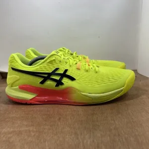 ASICS GEL-RESOLUTION 9 PARIS Men Size 12.5 1041A459 Yellow Black Tennis Shoes