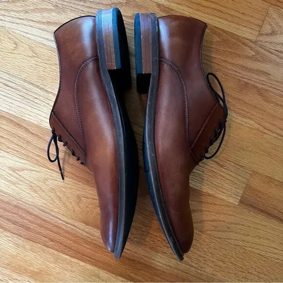 Aston Grey Brown Leu Oxford Shoes Size 11