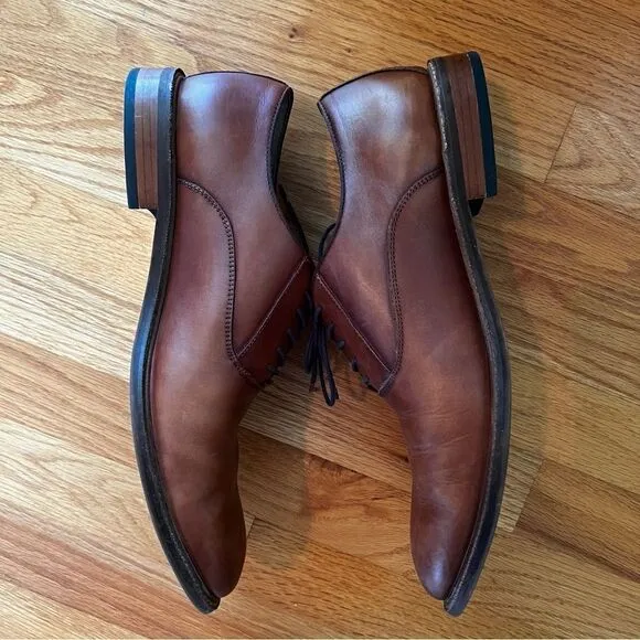 Aston Grey Brown Leu Oxford Shoes Size 11