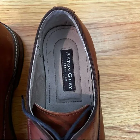 Aston Grey Brown Leu Oxford Shoes Size 11