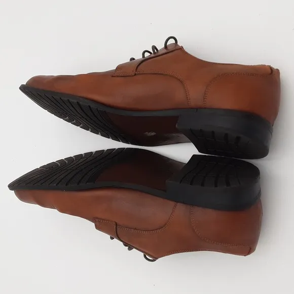 Aston Grey men oxford derby dress shoe brown leather Lace-up office casual 11.5