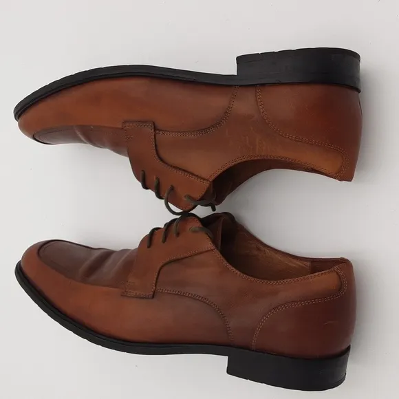 Aston Grey men oxford derby dress shoe brown leather Lace-up office casual 11.5