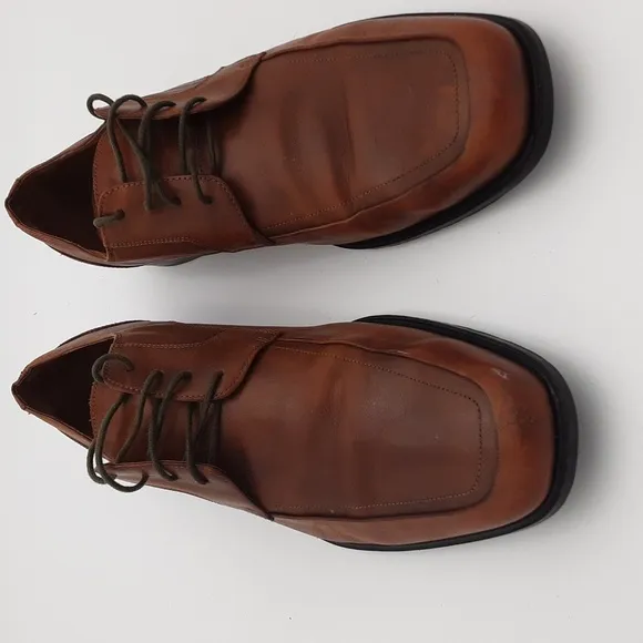 Aston Grey men oxford derby dress shoe brown leather Lace-up office casual 11.5