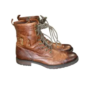 Aston Grey Rockcastle Brown Rugged Leather Boots with Lace-Up Durable Sole