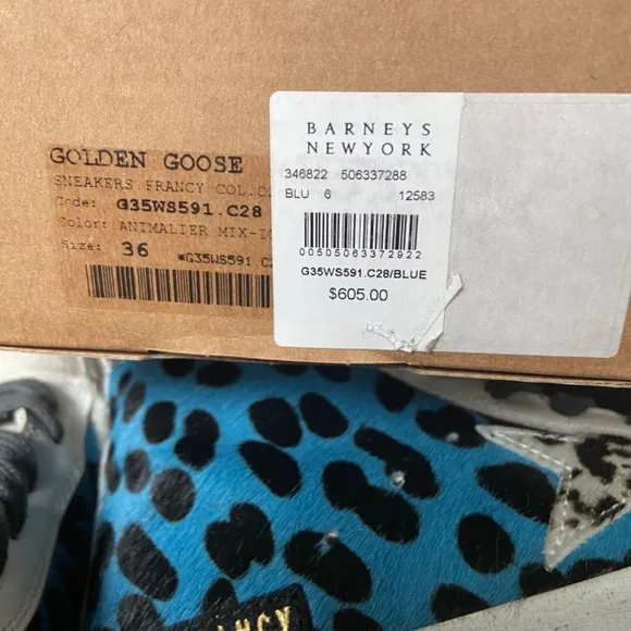 authentic golden goose francy sneakers animalier mix color size 36 ggdb