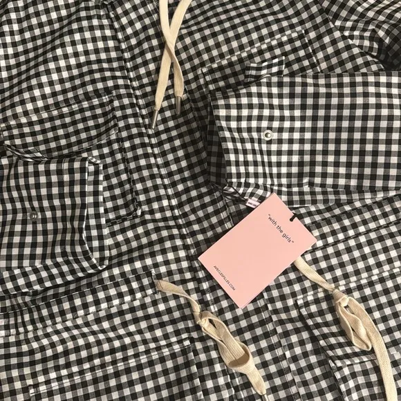 Avec les filles Women's Black and White Checkered Jacket