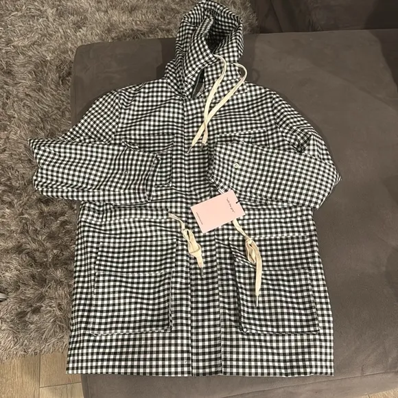Avec les filles Women's Black and White Checkered Jacket